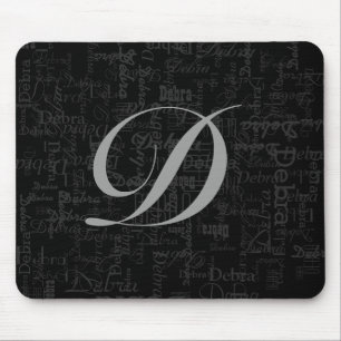 Mousepad padrão inicial de letras e nomes personalizado