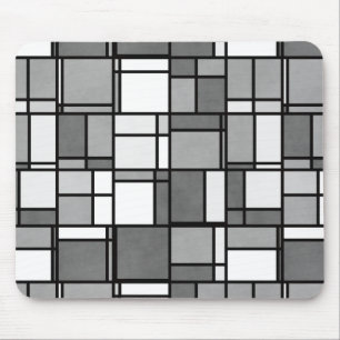 Mousepad Padrão inspirado na Mondrian de múltiplas Cinzas b