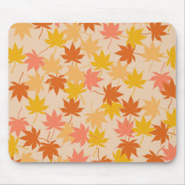 Mousepad Padrão Laranja Castanho Autumn Folhas Florais Y2K