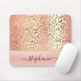 Mousepad Padrão-Leopardo Dourado do Ombre Rosa Glam Persona