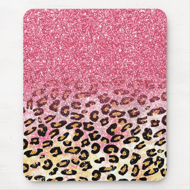 Mousepad Padrão Leopardo Glam Pink (Frente)