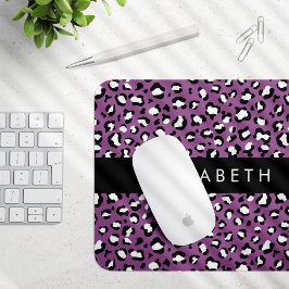 Mousepad Padrão-Leopardo, Manchas, Leopardo Roxo, Seu Nome