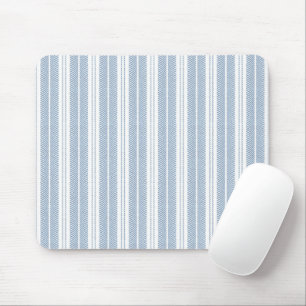 Mousepad Padrão Listrado de Xadrez Azul Suave com Samambaia