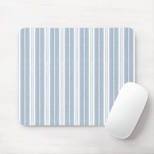 Mousepad Padrão Listrado de Xadrez Azul Suave com Samambaia (Com mouse)