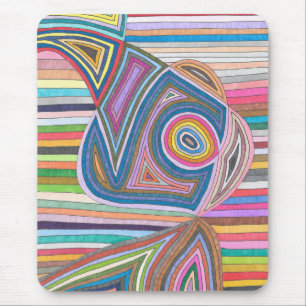 Mousepad Padrão Listrado Geométrico Abstrato Vibrante
