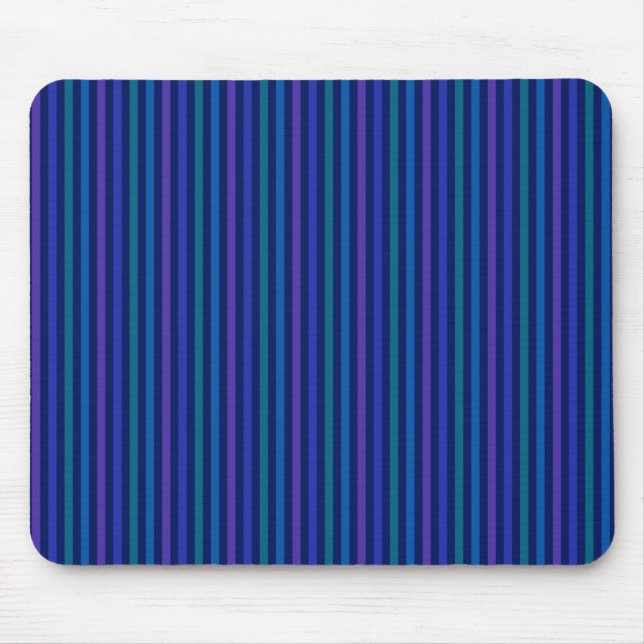 Mousepad Padrão Listrado Vertical Azul Verde Roxo (Frente)