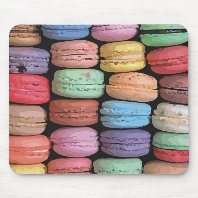 Mousepad Padrão Macaron Francês Colorido (Frente)