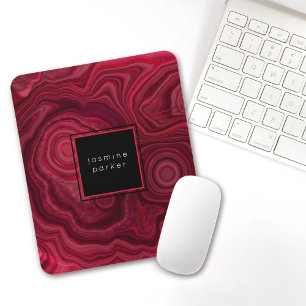 Mousepad Padrão marmoreado profundo do Abstrato de Rosa co