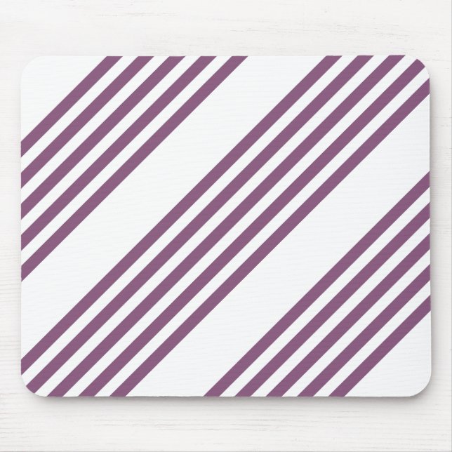 Mousepad Padrão Mauve roxo e branco de cinco faixas (Frente)