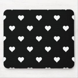 Mousepad Padrão Minimalista do Coração Negro e Branco