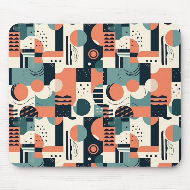 Mousepad Padrão mínimo de Abstrato sem costura - Geométrico (Frente)