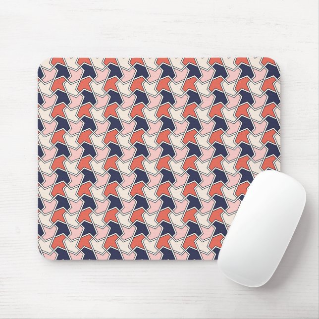 Mousepad Padrão Mo - Setas Geométricas do Azul Vermelho Bra (Com mouse)