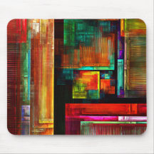 Padrão Moderno de Abstrato de Arte Quadrados Color
