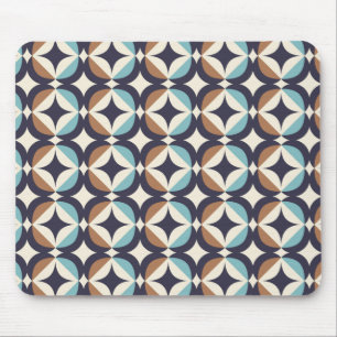 Mousepad Padrão Moderno Marrom e Teal do Século Médio