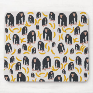 Mousepad Padrão Monkey Chimpanzee & Banana 