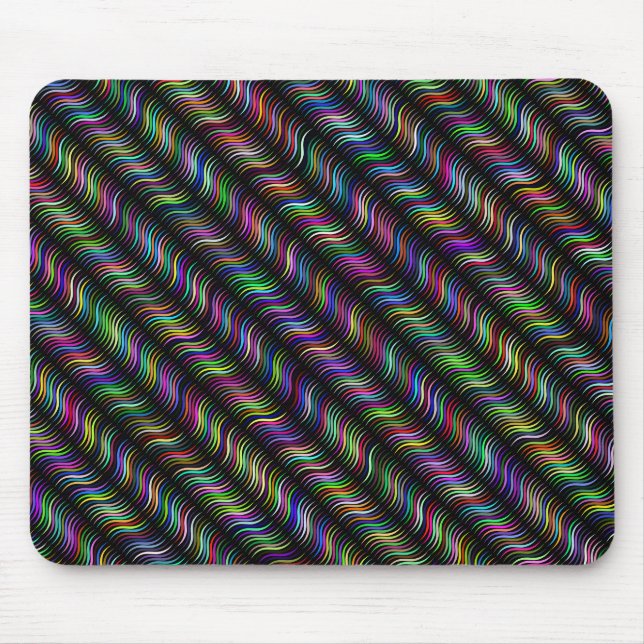 Mousepad Padrão Monocromático Geométrico de abstrato (Frente)