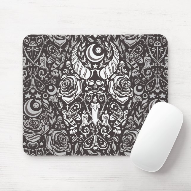 Mousepad Padrão monocromático gótico (Com mouse)