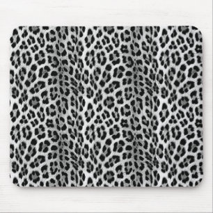 Mousepad Padrão monocromático preto e branco, leopardo