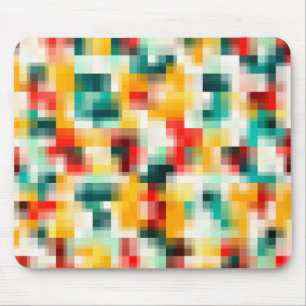 Mousepad Padrão Mosaico - Branco Verde Vermelho Amarelo