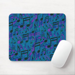 Mousepad Padrão Musical de Notas Musicais Azul Roxo Mouse P