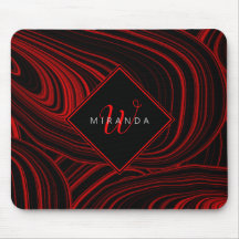 Padrão na moda preto de Abstrato vermelho monogram