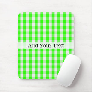 Mousepad Padrão Neon Green Gingham de Shirley Taylor