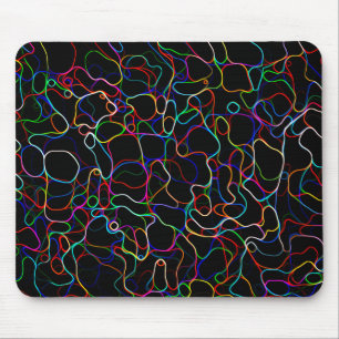 Mousepad Padrão Neon Multicolor Curvy Line - LEGAL