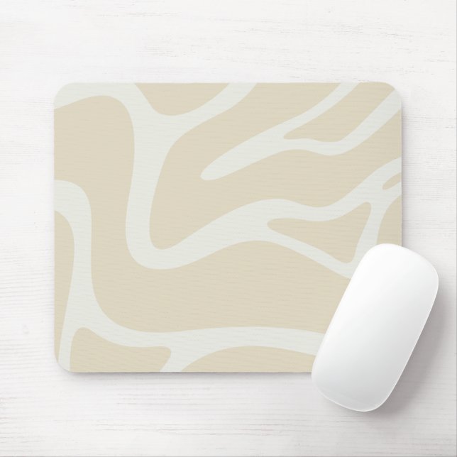 Mousepad Padrão Orgânico Simples Creme Bege (Com mouse)