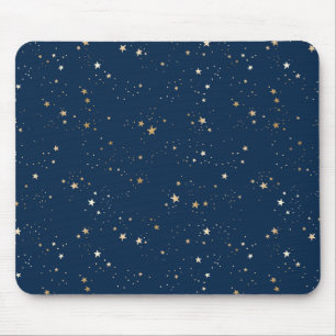 Mousepad Padrão Ouro Star no Blue Night