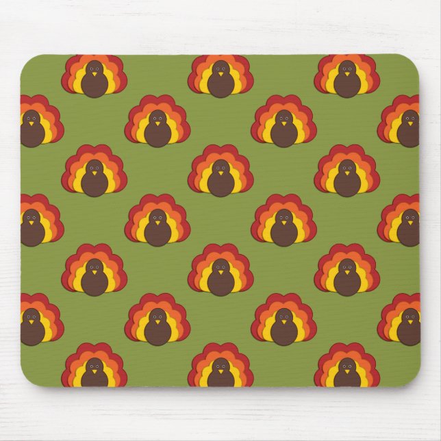 Mousepad Padrão para a Turquia da Ação de Graças (Frente)