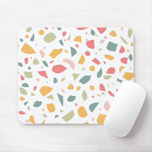 Mousepad Padrão pastel moderno de terrazzo (Com mouse)