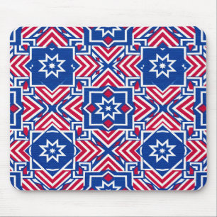 Mousepad Padrão Patriótico Vermelho Branco e Azul