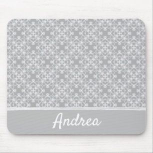 Mousepad Padrão personalizado branco e cinza