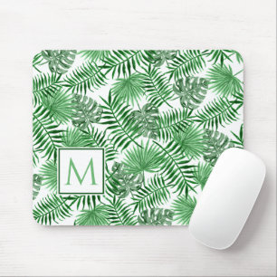 Mousepad Padrão Personalizado de Folhas Verdes Tropicais P