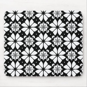 Mousepad Padrão preto e branco