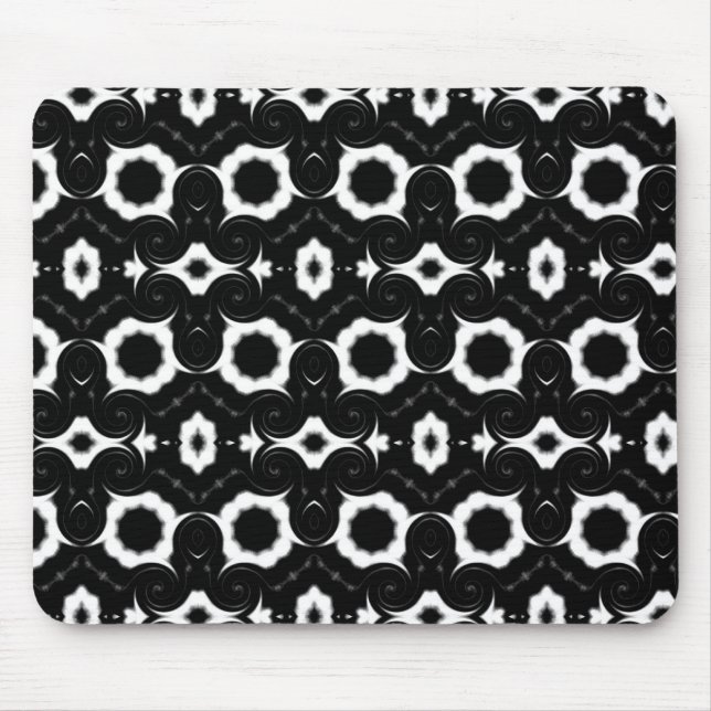 mousepad padrão preto e branco clássico (Frente)