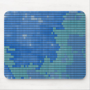 Mousepad Padrão quadrado abstrato Azul