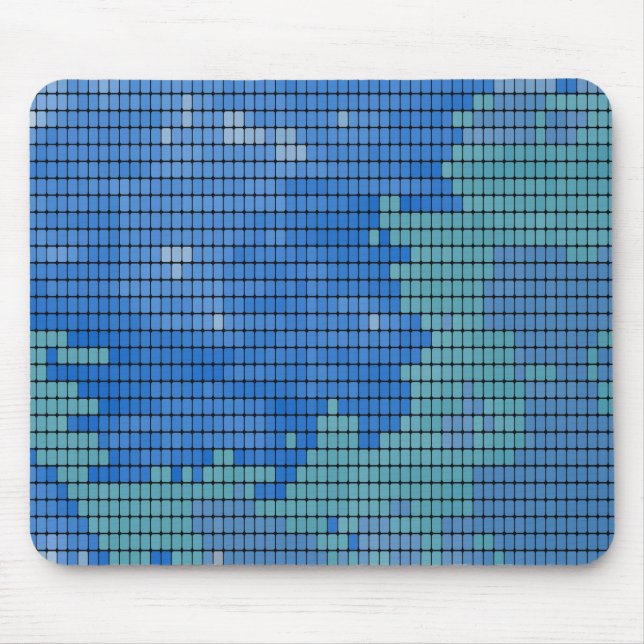 Mousepad Padrão quadrado abstrato Azul (Frente)
