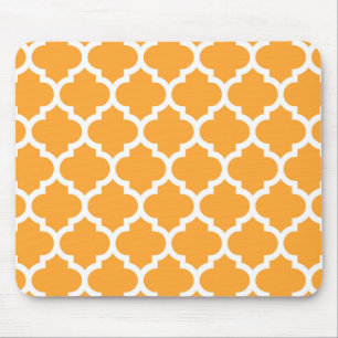 Mousepad Padrão Quatrefoil Branco Cantaloupe Marroquino #5