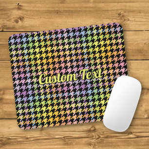 Mousepad Padrão Rainbow Houndstooth
