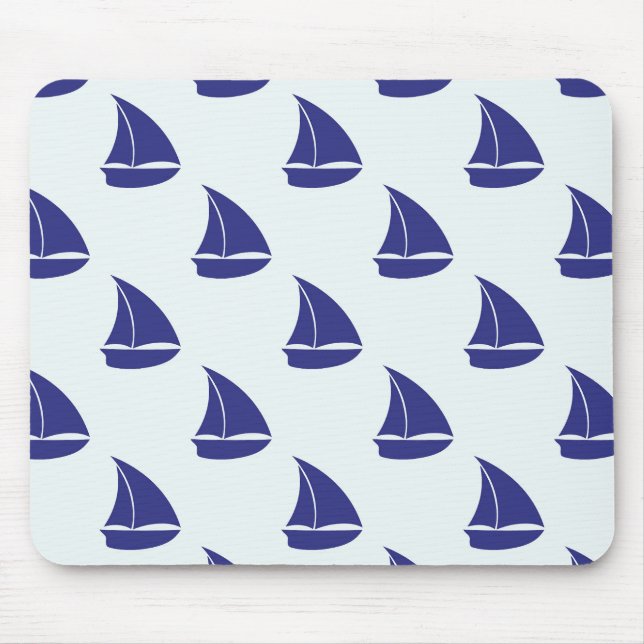 Mousepad Padrão Real Blue Sailboat (Frente)