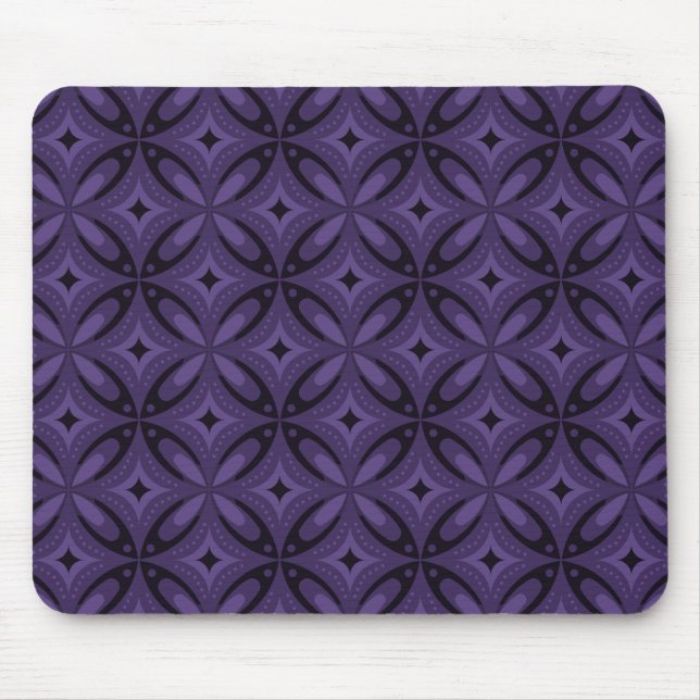 Mousepad Padrão Retro Cor-de-rosa Escuro (Frente)