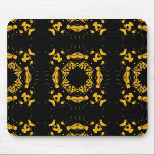 Mousepad Padrão Retroativo Amarelo Vintage, Damascos Florai