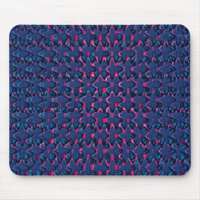 Mousepad Padrão retroativo azul e rosa (Frente)