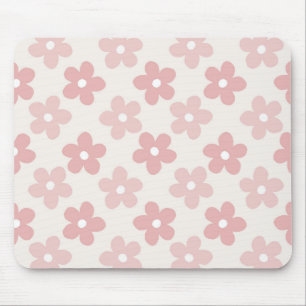 Mousepad Padrão Retroativo das Flores de Margarida Rosa