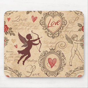 Mousepad Padrão Romântico da Cupido Vintage (3)