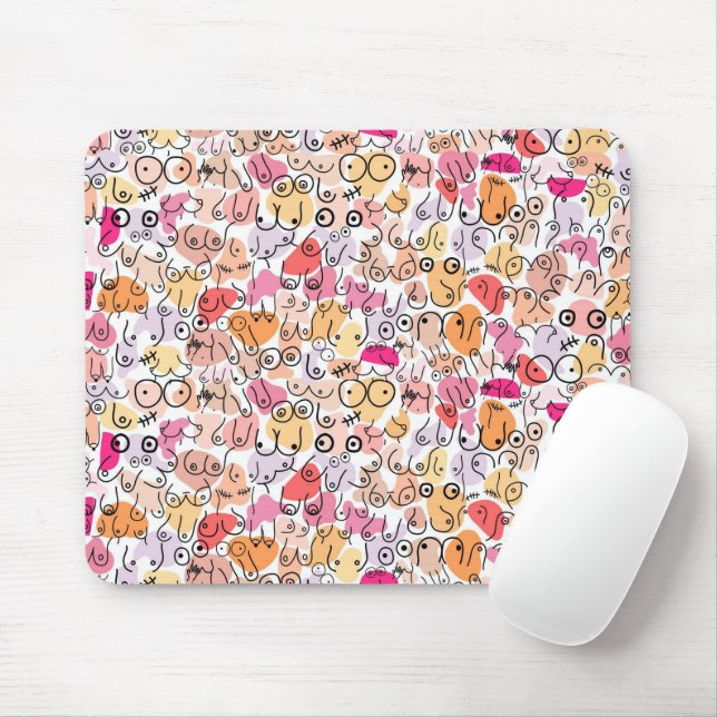 Mousepad padrão rosa divertido (Com mouse)