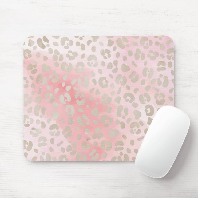 Mousepad Padrão Rosa-Leopardo (Com mouse)