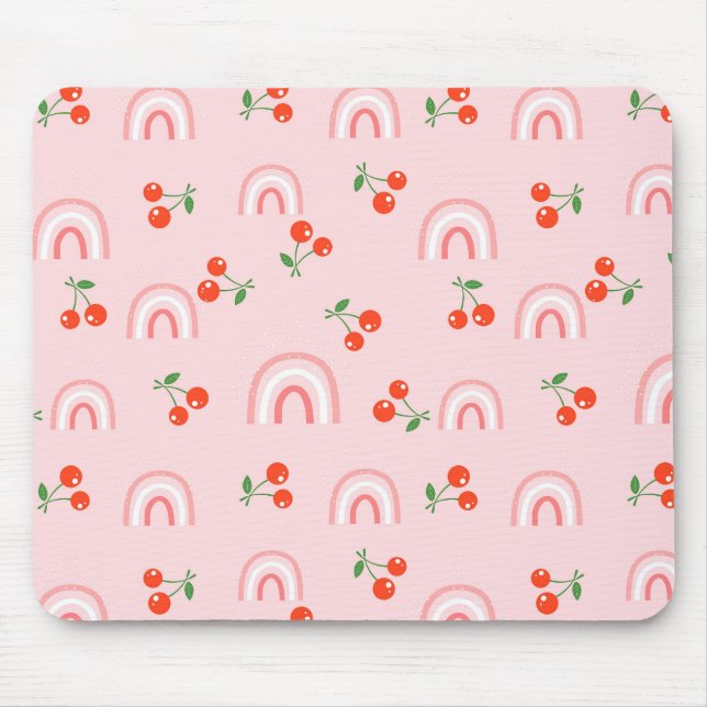 Mousepad Padrão Rosa Rainbow Cherry (Frente)