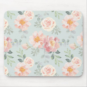 Mousepad Padrão Rosa Rosa Rosa Rosa Pastel Garden